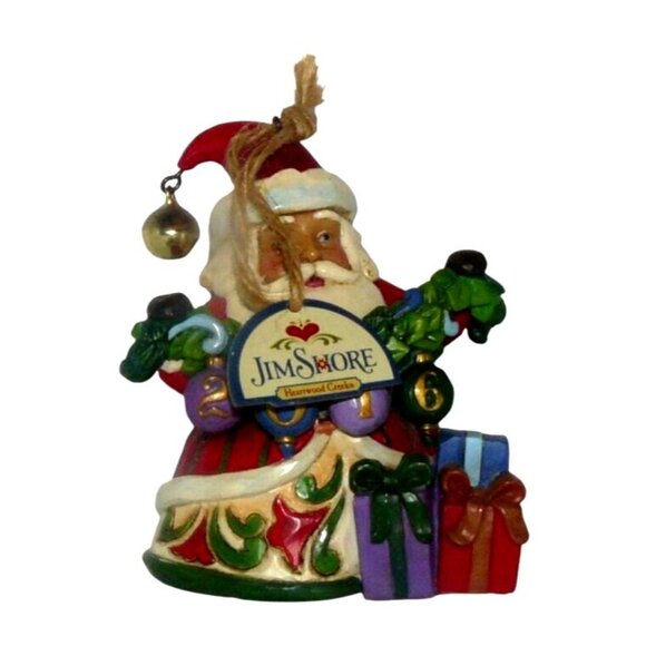 Jim Shore Santa Ornament w Gifts & Garland 2016 Christmas Figurine Hand-Painted - Picture 4 of 5